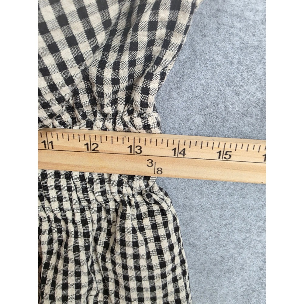 Posse Aurelia Strapless Gingham Cotton Top Peplum Womens M Chic - Picture 10 of 12
